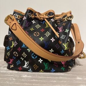 LOUIS VUITTON Monogram Multicolor Petit Noe Black